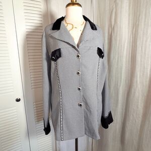 Ssada Fashion Blazer Size L/XL Women’s Vintage Black Checkered Steampunk Blazer